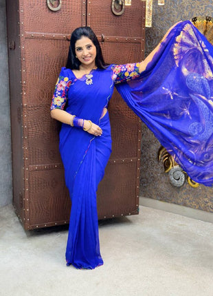 Georgette with Designer Embroidery Blouse