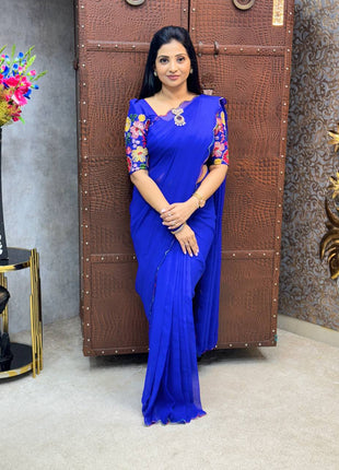 Georgette with Designer Embroidery Blouse