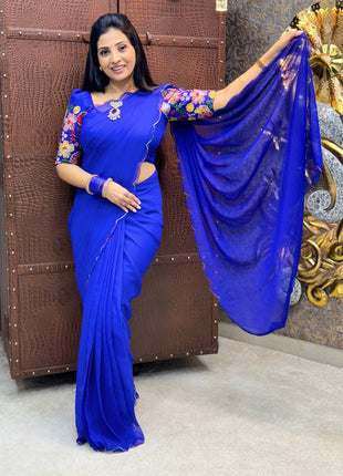 Georgette with Designer Embroidery Blouse