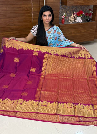 Premium Kanchi Gold Zari Pallaku Design