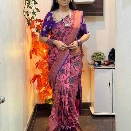 Semi Raw Silk Sarees