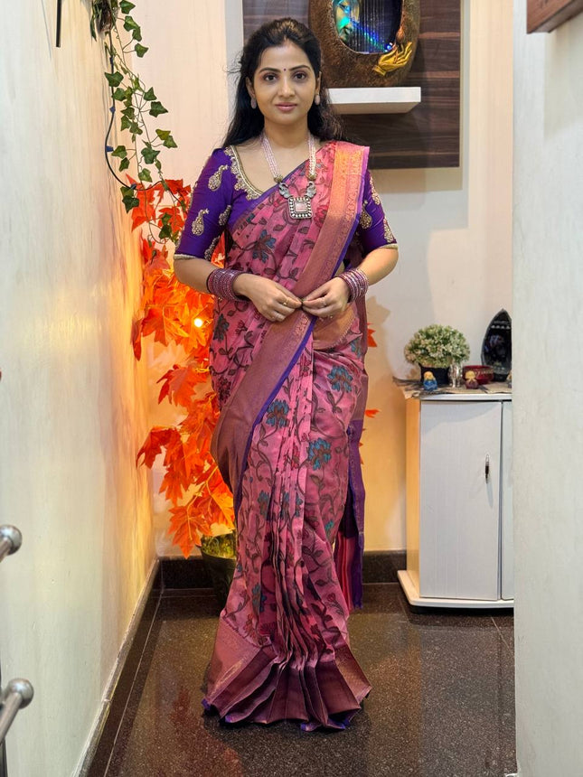 Semi Raw Silk Sarees