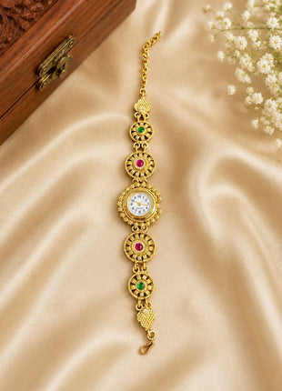 Women's Gold-Tone Ethnic Bracelet Watch