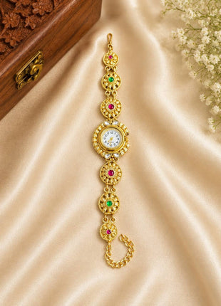Women's Gold-Tone Ethnic Bracelet Watch