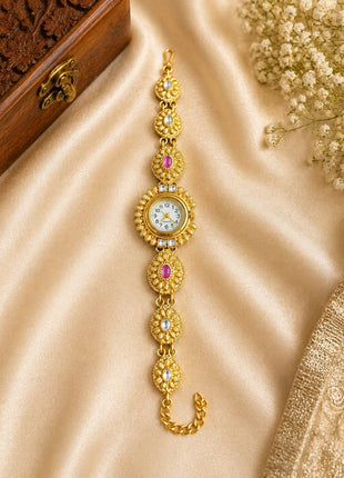 Women's Gold-Tone Ethnic Bracelet Watch