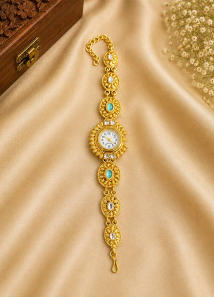 Women's Gold-Tone Ethnic Bracelet Watch
