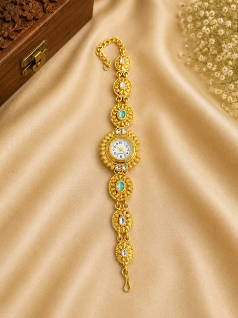 Women's Gold-Tone Ethnic Bracelet Watch