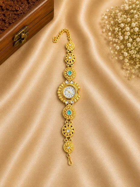 Women's Gold-Tone Ethnic Bracelet Watch