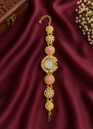 Women's Gold-Tone Ethnic Bracelet Watch