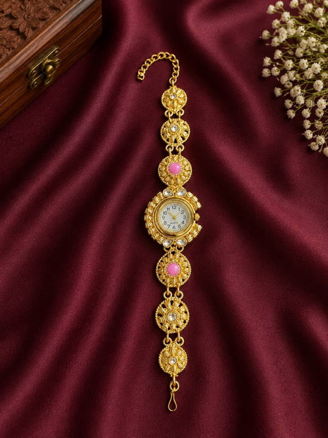 Women's Gold-Tone Ethnic Bracelet Watch