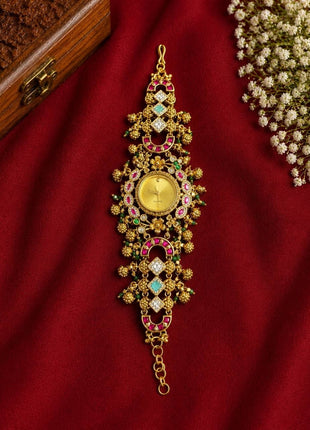 Women's Gold-Tone Ethnic Bracelet Watch