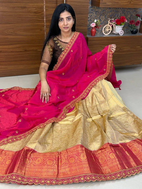 Lehenga is Free Size (Semi Stitched )