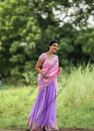Georgette Half Saree (Stitched Skirt, Unstitched Blouse)