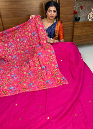 MUL MUL COTTON WITH Position Blouse (Sequence Fabric)