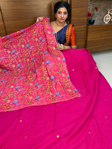 MUL MUL COTTON WITH Position Blouse (Sequence Fabric)