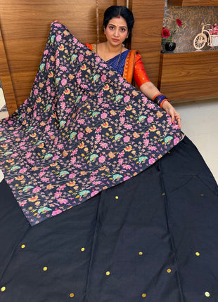 MUL MUL COTTON WITH Position Blouse (Sequence Fabric)