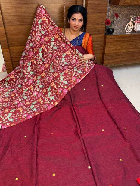 MUL MUL COTTON WITH Position Blouse (Sequence Fabric)