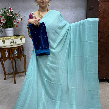 Saree Blouse Combo (Designer Saree With Velvet Blouse)