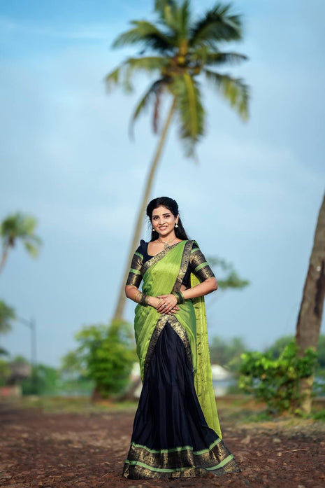 Half Saree ( Unstitched blouse , stitched skirt )