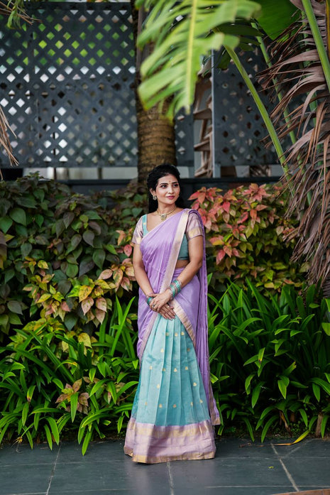 Paithani Half Saree (Stitched Skirt, Unstitched Blouse)