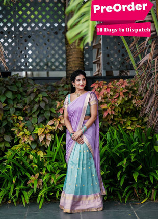 Paithani Half Saree (Stitched Skirt, Unstitched Blouse)