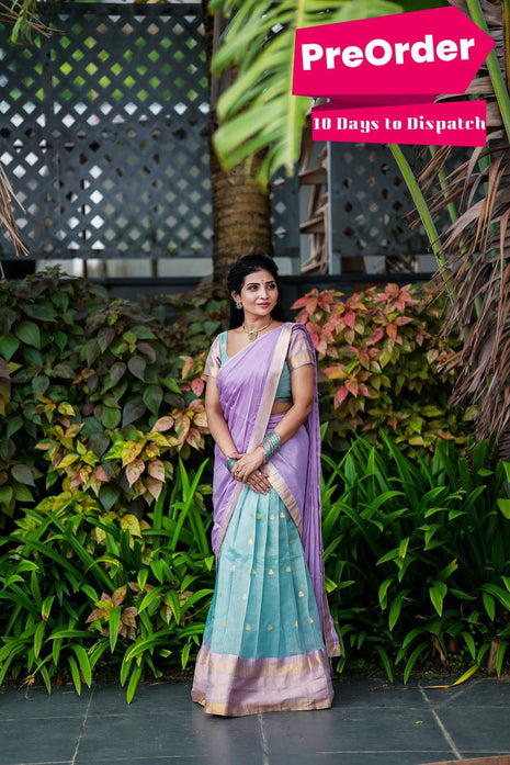 Paithani Half Saree (Stitched Skirt, Unstitched Blouse)