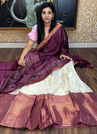 Half Saree (Stitched Skirt, Unstitched Blouse)