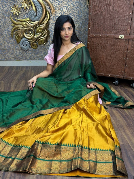 Half Saree (Stitched Skirt, Unstitched Blouse)