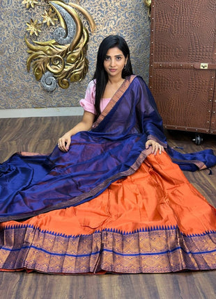 Half Saree (Stitched Skirt, Unstitched Blouse)