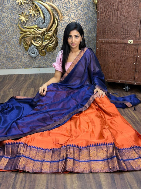Half Saree (Stitched Skirt, Unstitched Blouse)