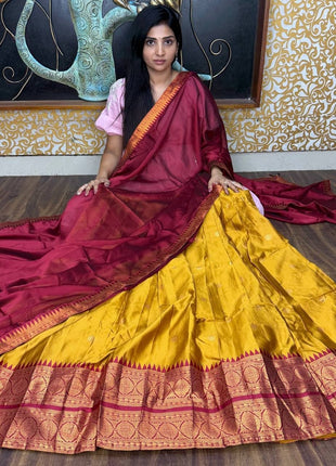 Half Saree (Stitched Skirt, Unstitched Blouse)