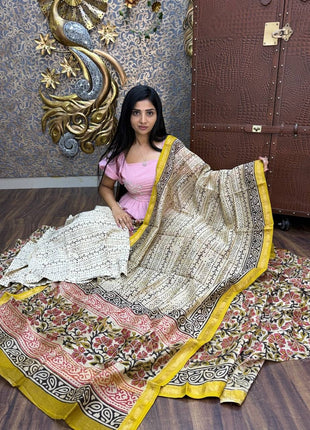 Pure Maheshwari Silk Suit ( Unstitched)
