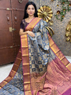Kanchi Silk With Palum Pazhamum Checks Pattern