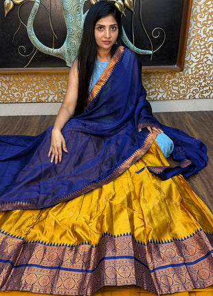 Half Saree (Stitched Skirt, Unstitched Blouse)