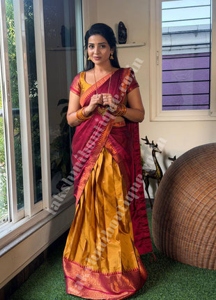 Half Saree (Stitched Skirt, Unstitched Blouse)