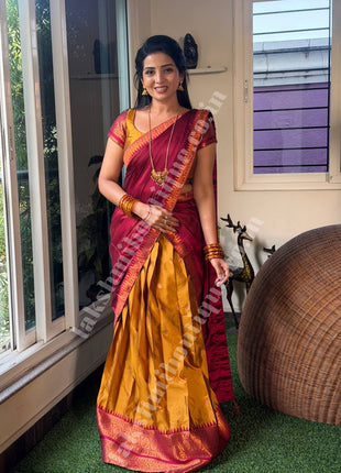 Half Saree (Stitched Skirt, Unstitched Blouse)