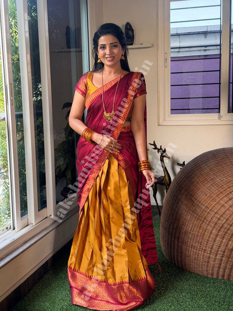 Half Saree (Stitched Skirt, Unstitched Blouse)