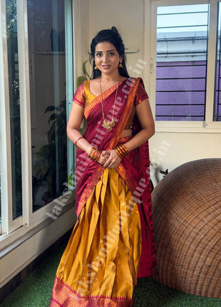 Half Saree (Stitched Skirt, Unstitched Blouse)