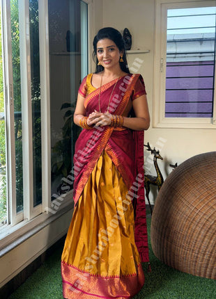 Half Saree (Stitched Skirt, Unstitched Blouse)