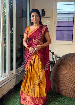 Half Saree (Stitched Skirt, Unstitched Blouse)