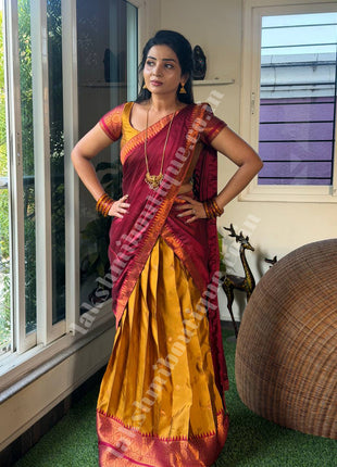 Half Saree (Stitched Skirt, Unstitched Blouse)