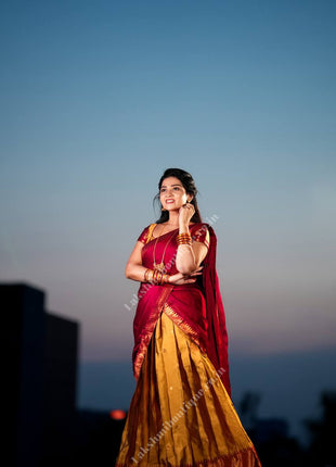 Half Saree (Stitched Skirt, Unstitched Blouse)