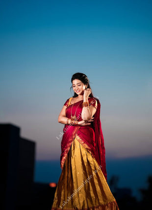 Half Saree (Stitched Skirt, Unstitched Blouse)