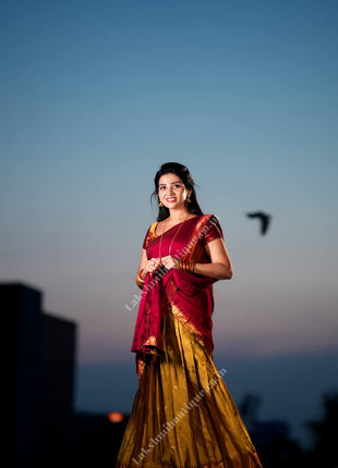 Half Saree (Stitched Skirt, Unstitched Blouse)