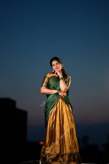 Half Saree (Stitched Skirt, Unstitched Blouse)