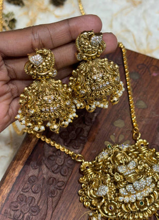 LONG DOLLAR CHAIN WITH EARRING