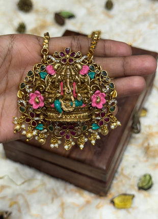 LONG DOLLAR CHAIN WITH EARRING
