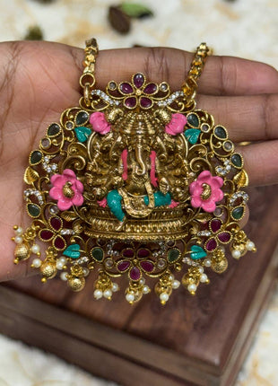 LONG DOLLAR CHAIN WITH EARRING