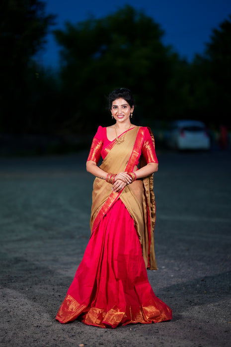 Half Saree (Unstitched) Wildberry Pink